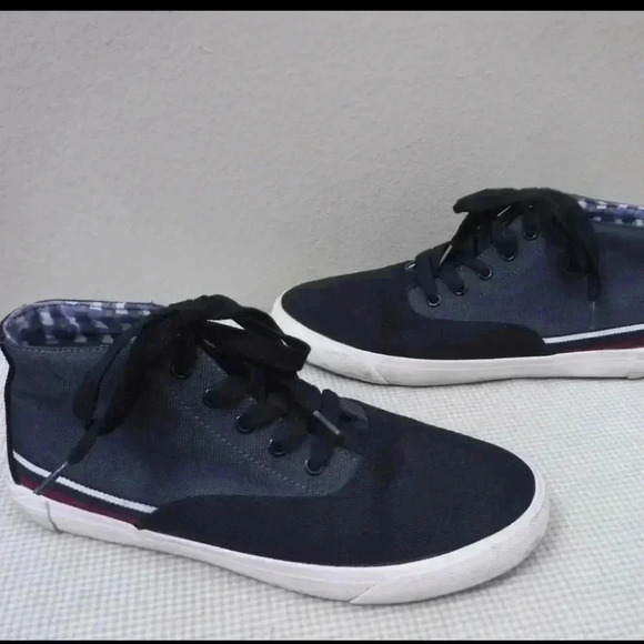 Ben Sherman Other - [9/42]Men's BEN SHERMAN Black Gray Plaid  Ankle Lace Up Hightop Sneakers Oxfords